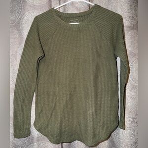 American Eagle Olive Green Waffle Knit Top